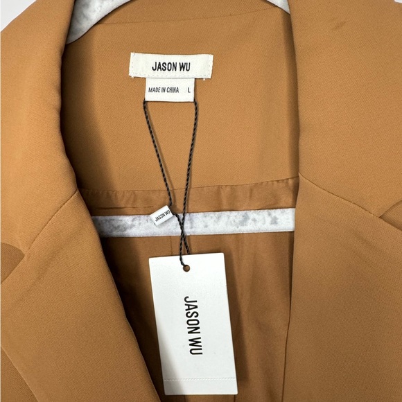 Jason Wu Crop Blazer Jacket Size L Color Camel - Picture 4 of 6